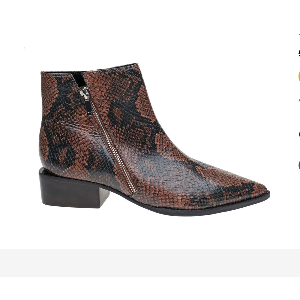 Marc Fisher LTD Vincent Snakeskin Pointed Toe Ankle Booties Women's Size 9.5M